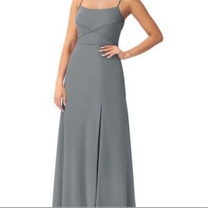 Azazie Nayla bridesmaid dress in silver